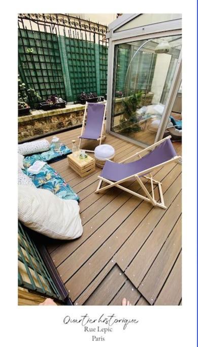 Villa Lepic, Luxury Flat In Montmartre With Private Terrasse-Appartement Entier Párizs Kültér fotó